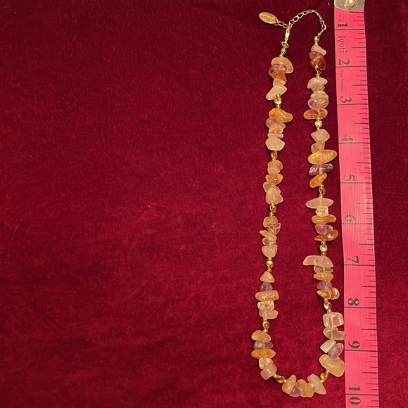 Chunky Stauer Rock Crystal, Rose Quartz, Citrine and Amethyst necklace - Picture 2 of 2